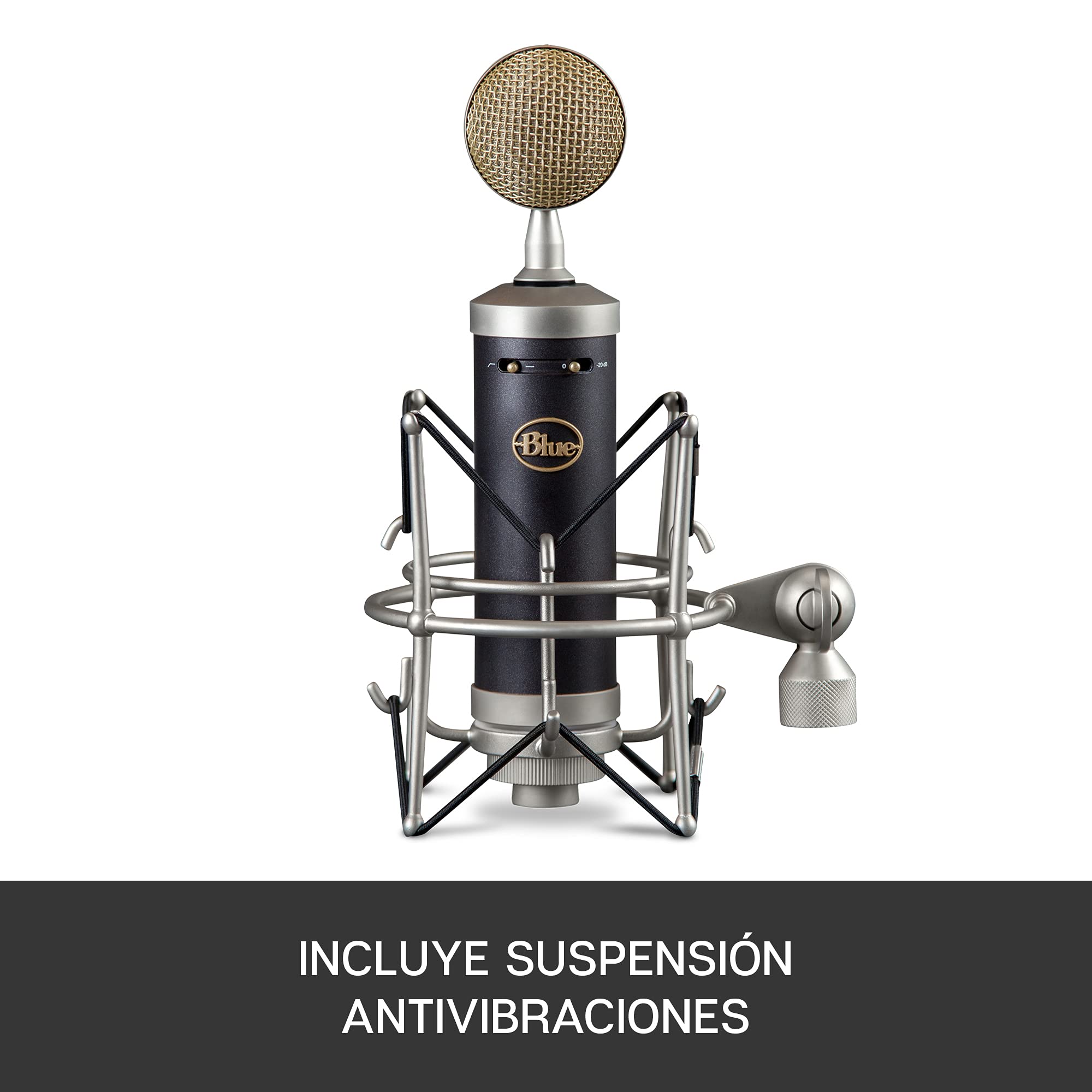 Blue Baby Bottle SL XLR Micrófono condensador para grabación y transmisión, Cápsula cardioide de gran diafragma, Soporte de amortiguador de choque y Estuche protector - Negro