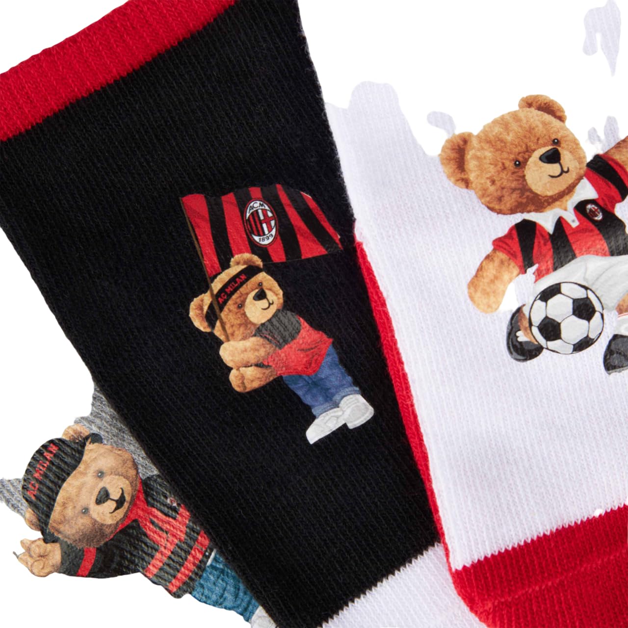 AC Milan Calze per Adulti, Bambini e Ragazzi, Calzini Medi e Lunghi, Prodotto Ufficiale, Tanti Colori e Taglie Disponibili