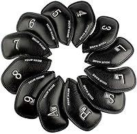 Vista 17 de CRAFTSMAN GOLF 12 piezas o 1 pieza de fundas protectoras de cuero sintético para cabezas de palos de golf, compatibles con todas las marcas