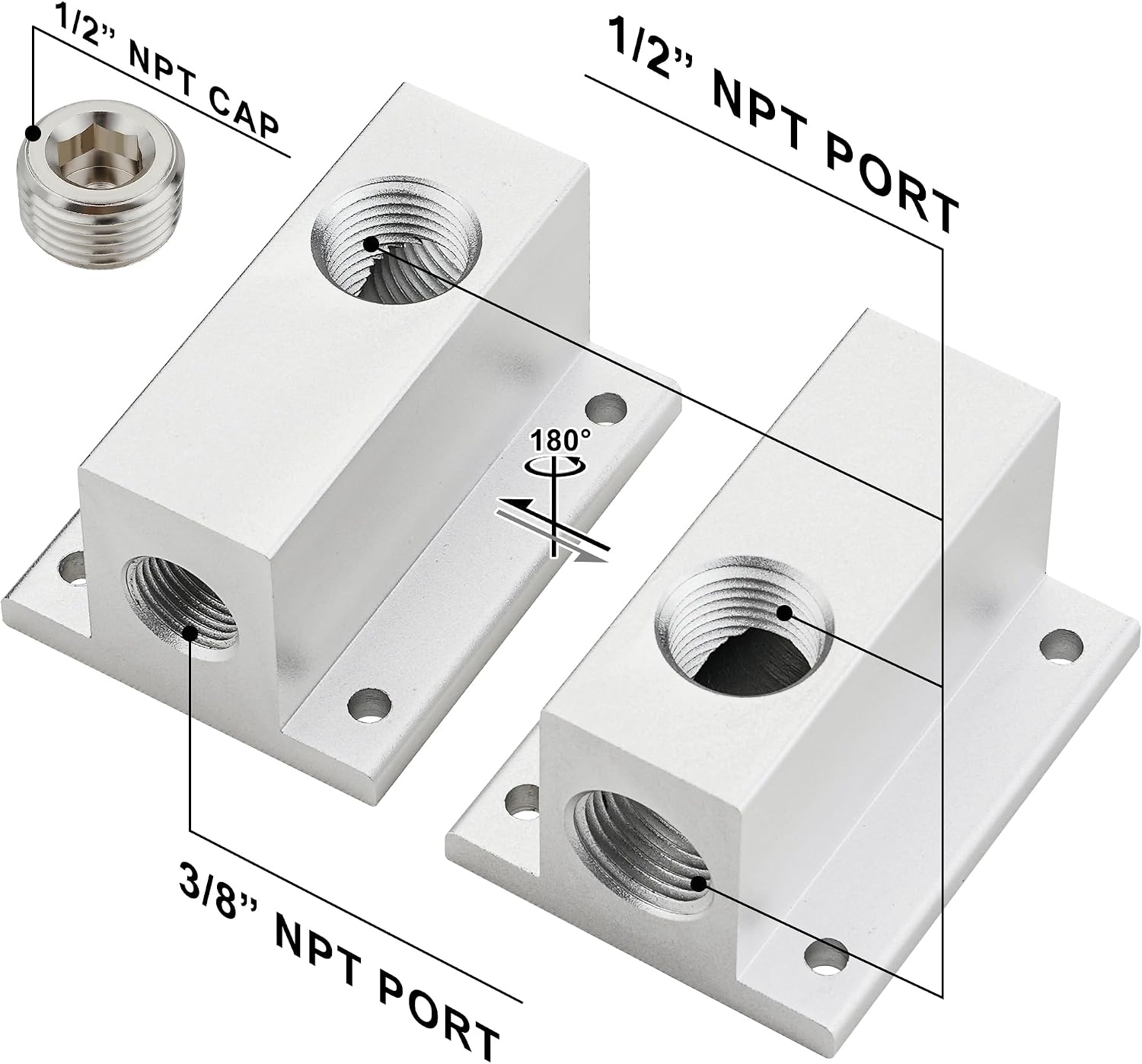 3/4’’ Air Line Fittings Kit, 2PCS Manifold for Garage Compressed Air Piping System