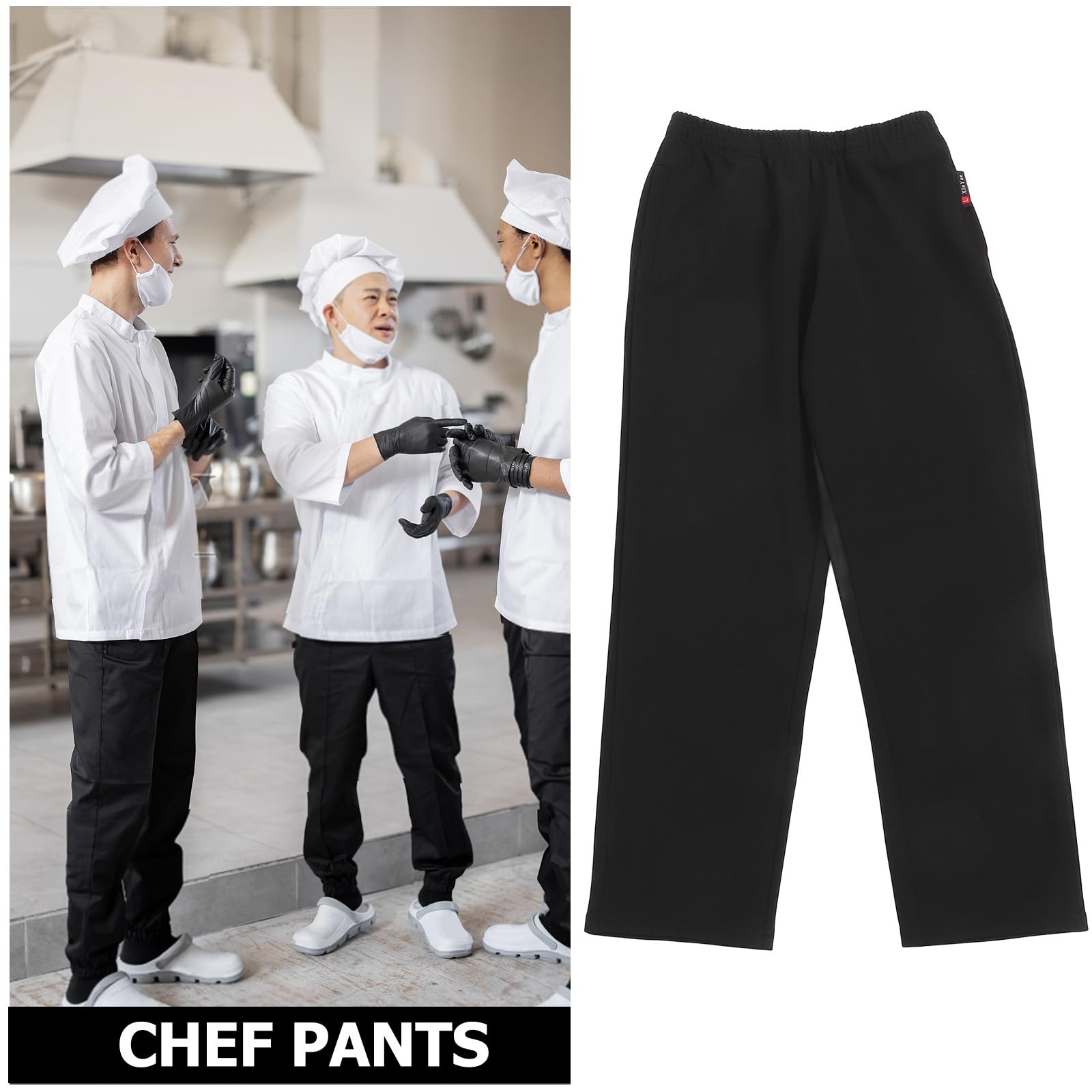 Schwarze Herren Cargohose aus Baumwolle mit Praktischem Stauraum und Öl Sowie Fleckenresistent für Küchen und Restaurantarbeit Komfortabel und Elegant