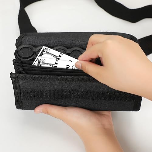 Miniatura 5 de Cunno Riñonera con dispensador de billetes, monedero de camarero, clasificador de monedas, organizador, bolsa de almacenamiento con cinturón para