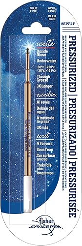 Fisher Space Pen Recambio de cartucho presurizado de punta fina, tinta azul, 1 paquete