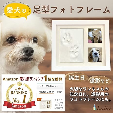Amazon 犬 手形 足形キット フォトフレーム 木製 粘土 写真 誕生日 足形 愛犬 子犬 置き掛け兼用 記念品 木製 写真立て 成長記録 仔犬 いぬ 猫犬手足型 記念日 てがた あしがた 遺影 足あと ペット 肉球 ギフト メモリアルグッズ プレゼント 肉玉グッズ