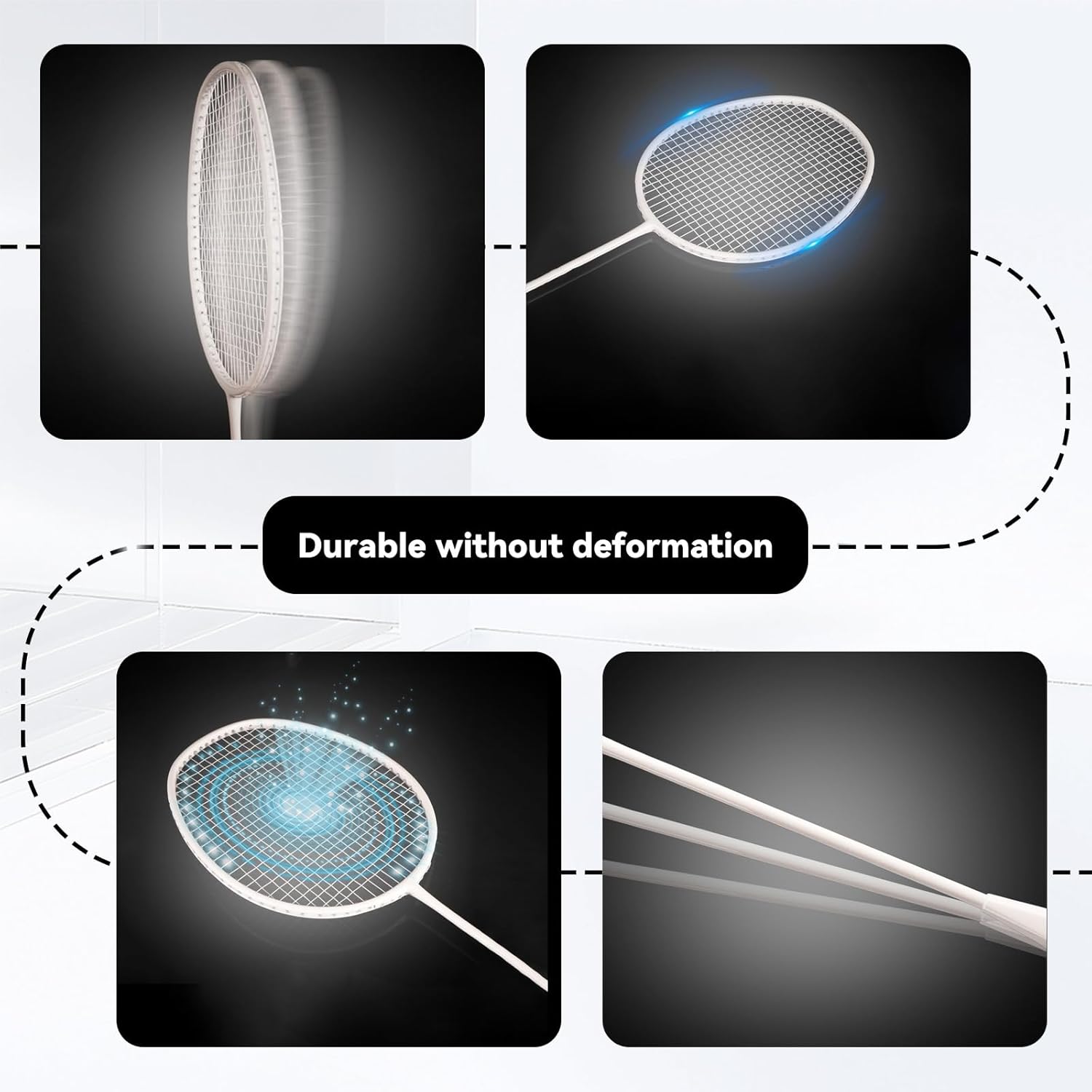 Badminton Rackets,Badminton Racket Set,Ultra Lightweight 82g Composite Carbon Attack and Defense Integrated Racket,Including 2 Rackets,2 Shuttlecocks,and 1 Ball Bag