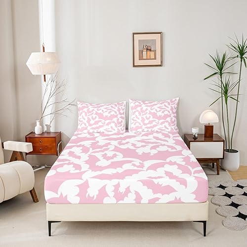 Miniatura 93 de Castle Fairy Juego de sábanas con temática de Halloween, tamaño Queen, juego de ropa de cama con estampado de animales de murciélagos negros