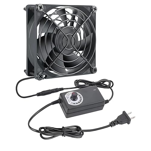 Ventilador de computadora de 3.150 in x 0.984 in con enchufe de CA, ventilador de velocidad variable de 110 V a 220 V para receptor amplificador DVR
