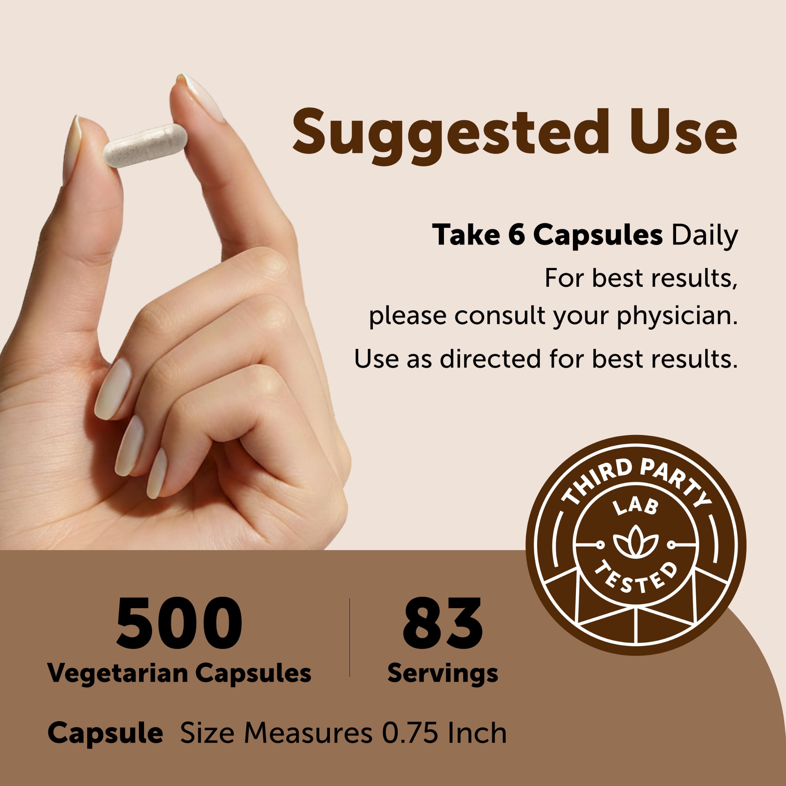 Micro Ingredients Psyllium Husk Capsules 3000mg Per Serving, 500 Veg Caps — Amazon image 4