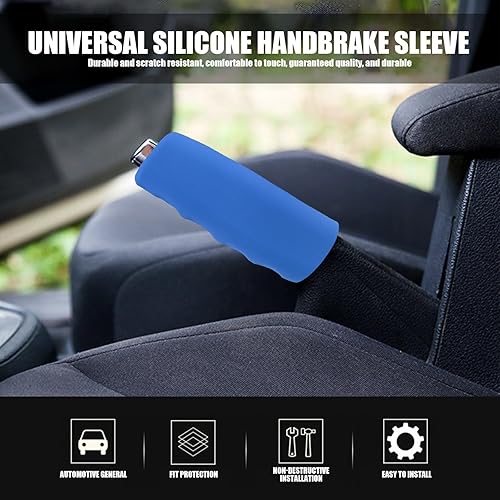 Miniatura 5 de Ajxn 1 funda para freno de mano para automóvil, cómodo protector de agarre de silicona transpirable, protector de agarre de mango de emergencia