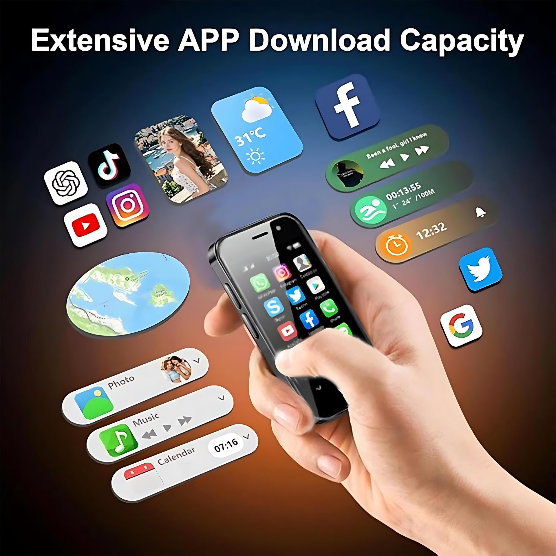 Amazon | ミニ4G携帯電話、3インチのスマートフォンAndroid 9