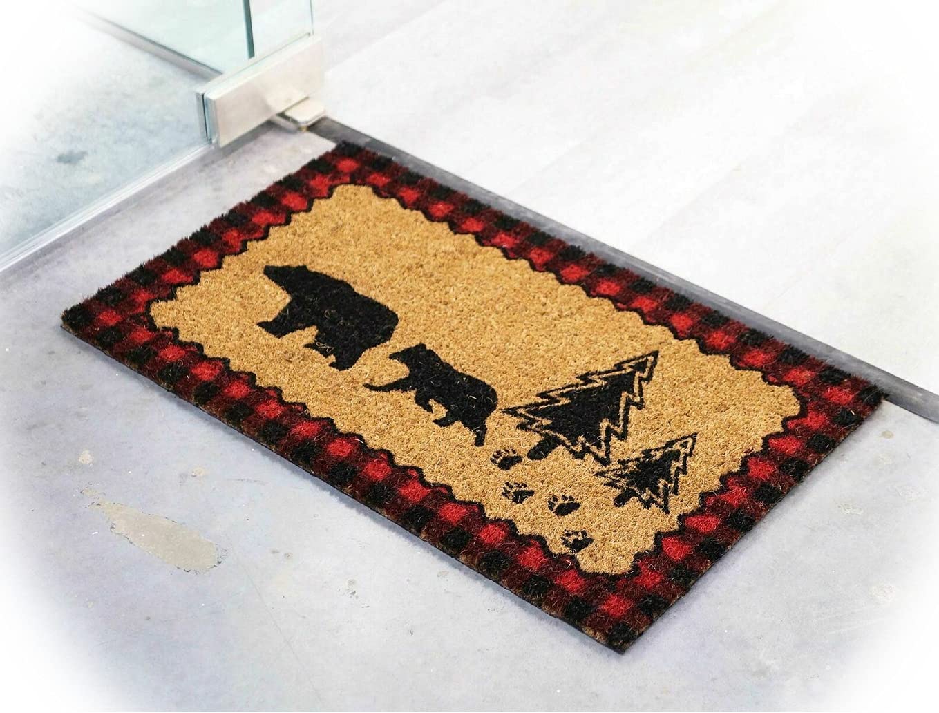 New Black Bears On Pine Forest Trail Coir Coconut Fiber Floor Mat Doormat 29"X17" EB-3877GIF Unique Home Décor Birthdays InnaBest