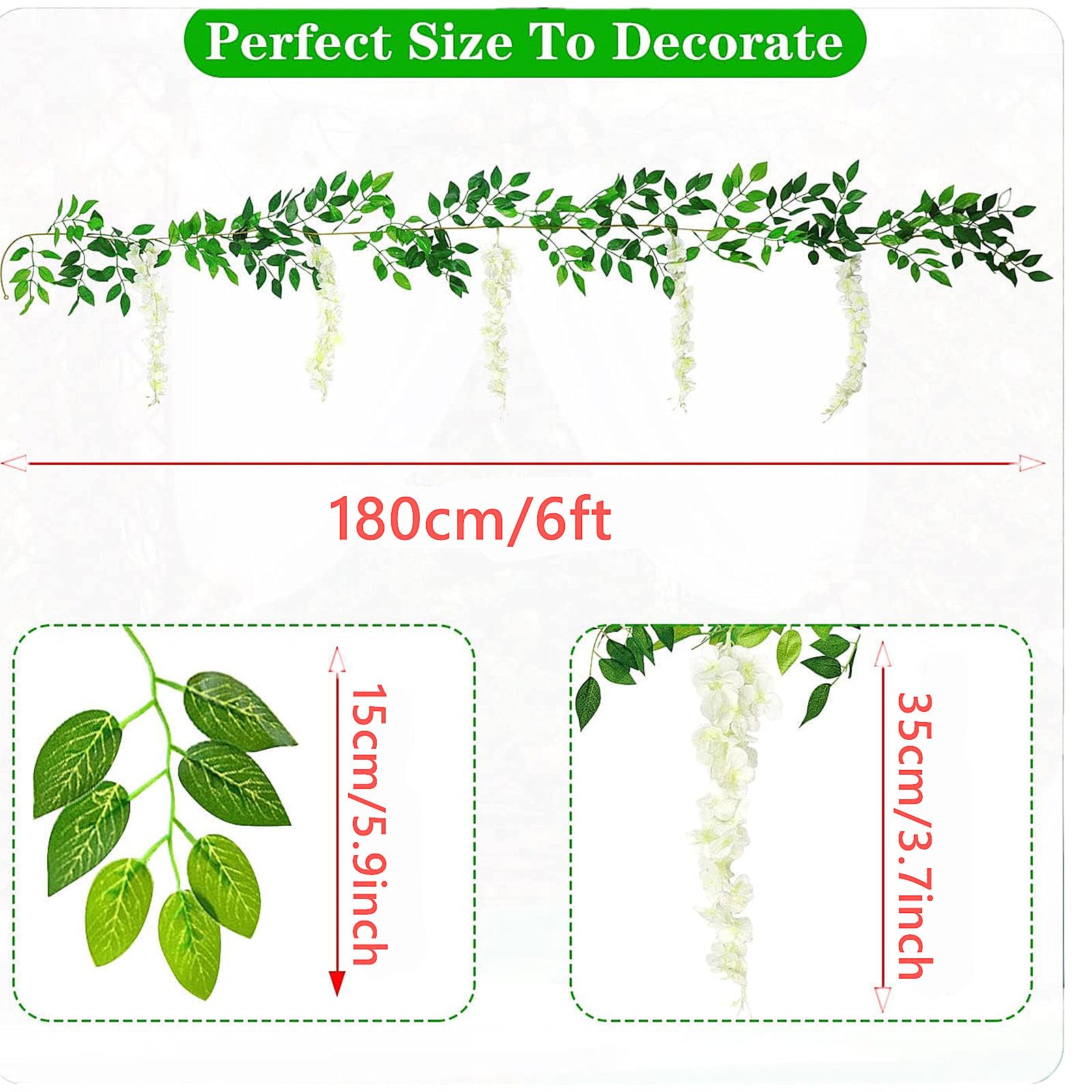 Aisawate Wisteria Artificial Flowers Garland - Image 3