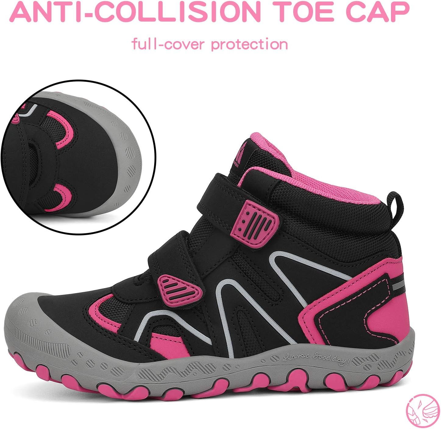 Mishansha Kids Water Resistant Hiking Boots, Boys Girls Anti Collision Anti-Skid Athletic Outdoor Adventure Trekking Shoes - Image 3