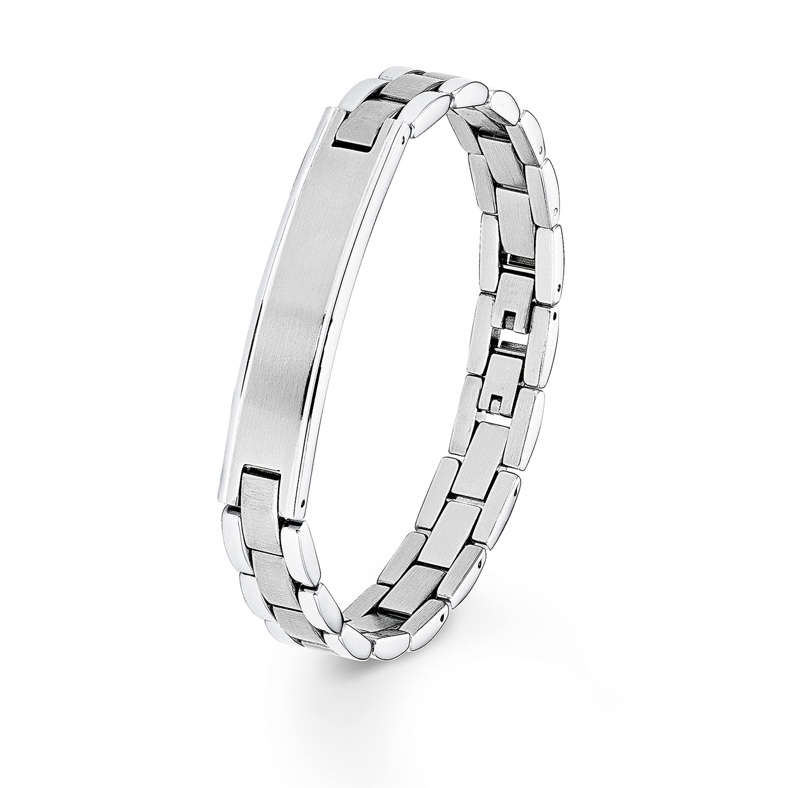 s.Oliver Identarmband Edelstahl Herren Armschmuck, 20+1,5 cm, Silber, Kommt in Schmuck Geschenk Box, 2026005