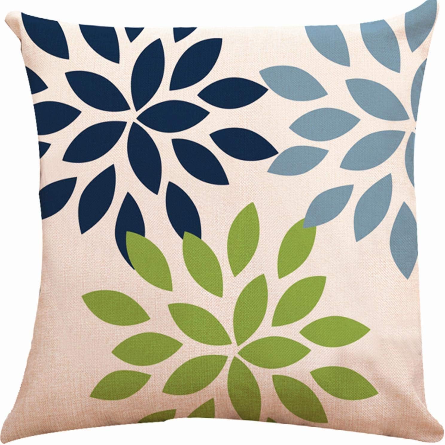 Decorative Throw Pillow Covers 16 x 16 Inch Double Side Design,ZUEXT Set of 6 Geometric Cotton Linen Indoor Outdoor Pillow Case Cushion Cover for Car Sofa Home Decor(Navy Pear Green New Living Series)