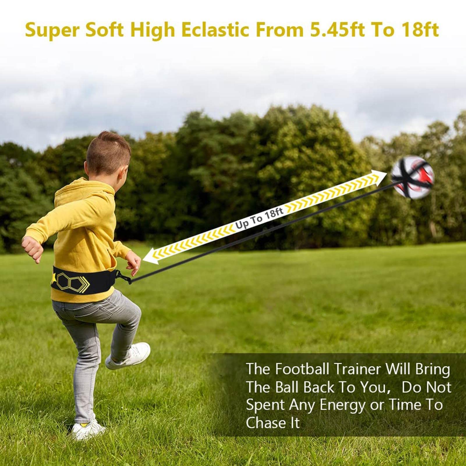 Ceinture D’entraînement Football NOPKESV – 5 Griffes, Corde Réglable 75-150 Cm – Compatible Ballons Taille 3/4/5 – Enfants Et Adultes