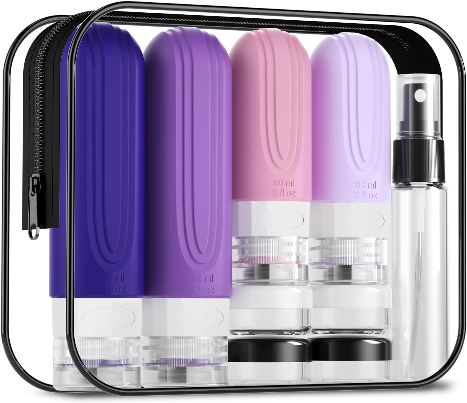 DNSEN Reiseflaschen-Set, 5 Stück à 100 Ml – Auslaufsicher, TSA-zugelassen & Perfekt Für Shampoo, Lotion & Kosmetik Unterwegs
