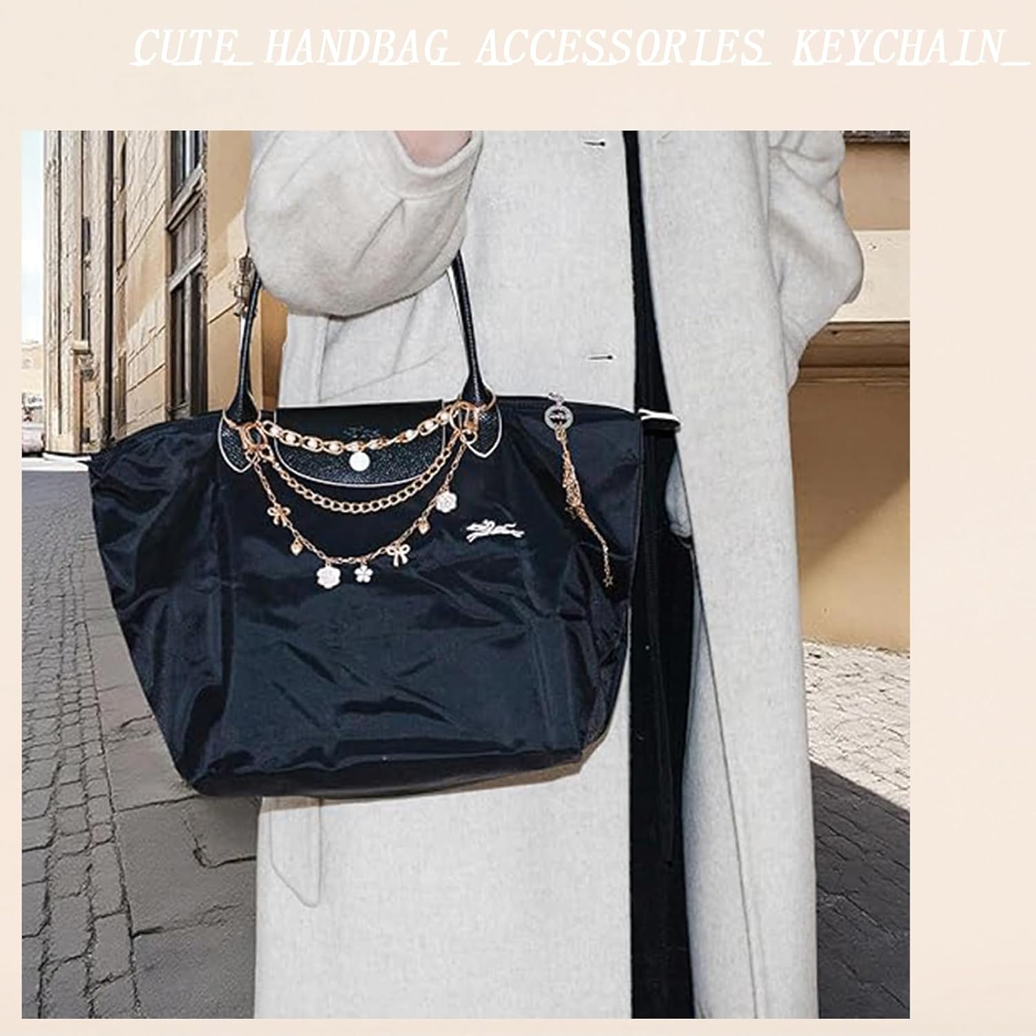 4 in 1 Bag Charms Set for Women, Gold Purse Charms With Pearl Beads, Bag Charm for Handbags, Cute Handbag Accessories Purse Keychain, Fashionable Purse Chain Charm - Image 4