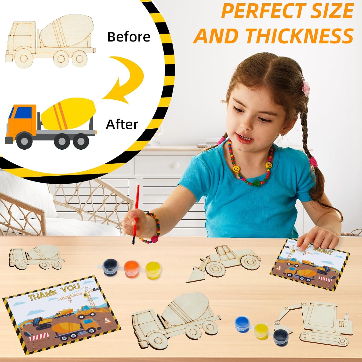 Bafeil 24 Set Construction Birthday Party Supplies, Trucks Parties Craft
