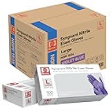 Basic Nitrile Exam Gloves, Medical Violet Blue Gloves Disposable Latex Free Powder-Free For Exam, Food Prep Cleaning, Large Case Of 1000, L, NGPF1036