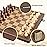 Magnetic Wooden Chess Set for Adults Kids 15\'\' Chess Board with Handmade Pieces, Folding Portable Travel Unique Chess Sets Game for Tournament Professional Beginner