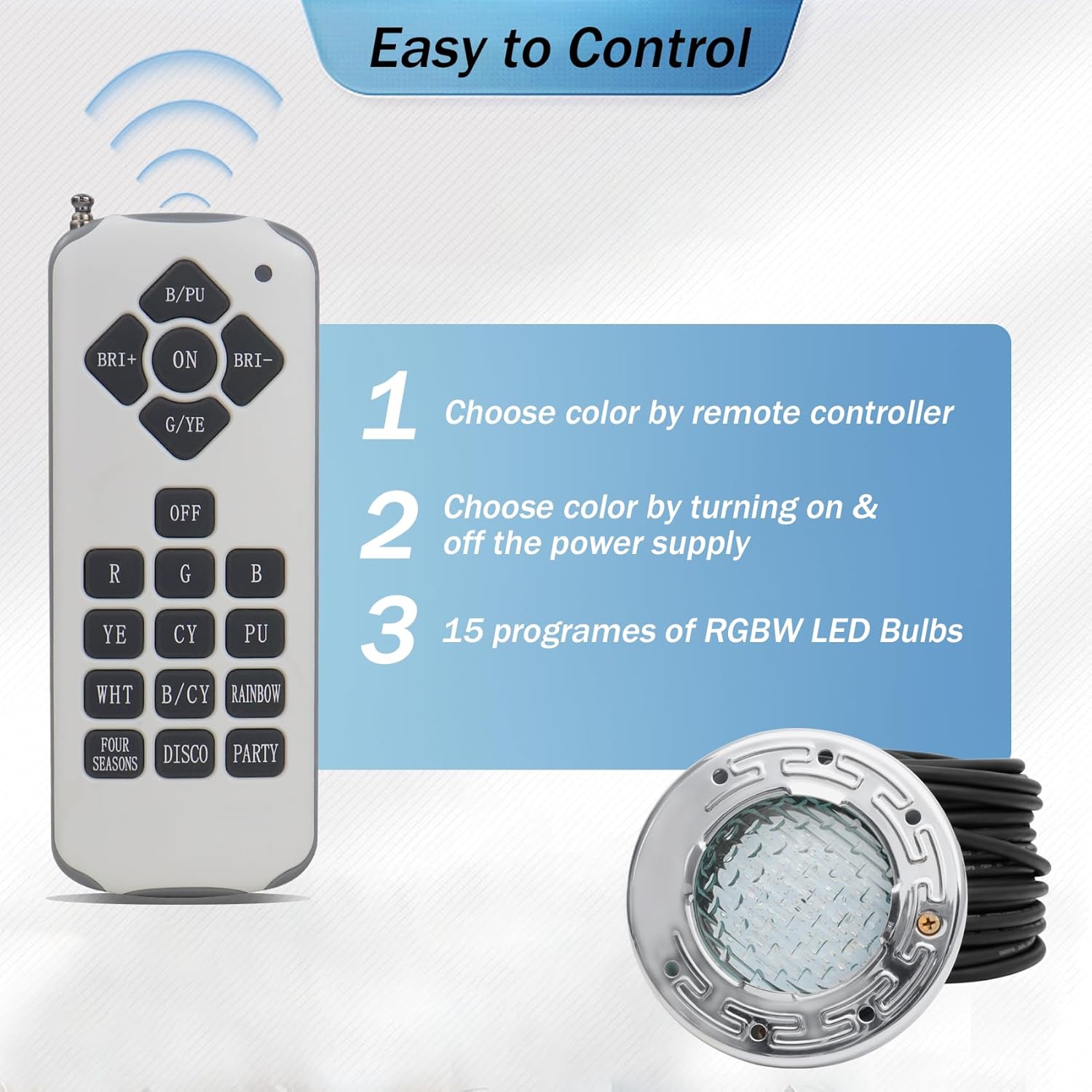 6 Inch Spa Lights for Inground Pool Led, 50FT AC120V 6 Inch Color Changing Pool Lights, Underwater Swimming Pool Spa Light for Pools and Spa