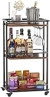 Vista 1 de IBUYKE Carrito de servicio de bar para el hogar de 3 niveles, carritos de almacenamiento de cocina con ruedas, 11.79 x 15.72 x 33.01 pulgadas