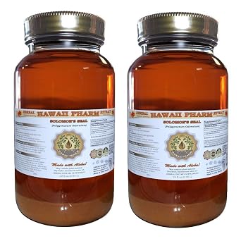 Solomons Seal Liquid Extract, Solomons Seal Polygonatum odoratum Tincture, Herbal Supplement, Hawaii Pharm, Made in USA, 2x32 fl.oz