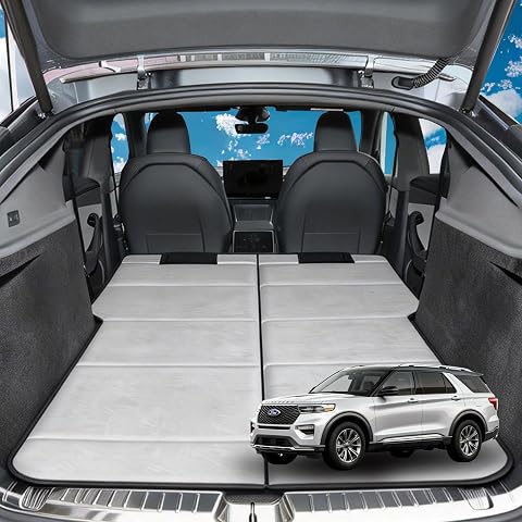 Non Inflatable Car Mattress for Ford Explorer Car Camping Mattress Upgraded Foldable Trunk Sleeping Pad with Storage Bag