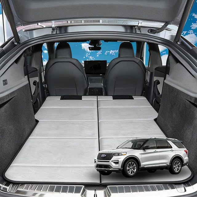 Non Inflatable Car Mattress for Ford Explorer Car Camping Mattress Upgraded Foldable Trunk Sleeping Pad with Storage Bag