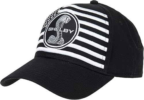 Miniatura 2 de Shelby White American Flag on Black Hat | Producto oficial Shelby® | Ajustable, talla única | Cierre de velcro de dos piezas, Negro -