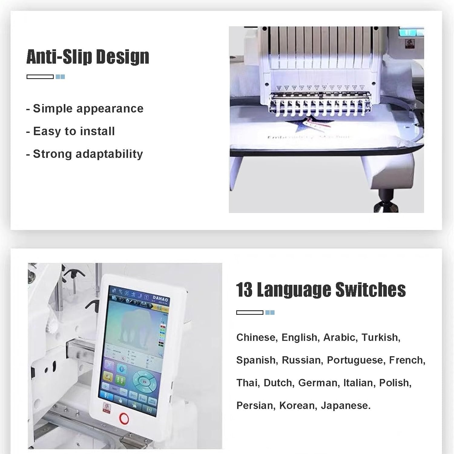 Compact Embroidery Machine for Caps Apparel, 1000SPM Max Speed, 10" Touchscreen, Rotating Cap Frame, 8x12 Hoop Area, Auto Thread Trim/Color Change, 500+ Designs & USB Port(12 Needles),Reda