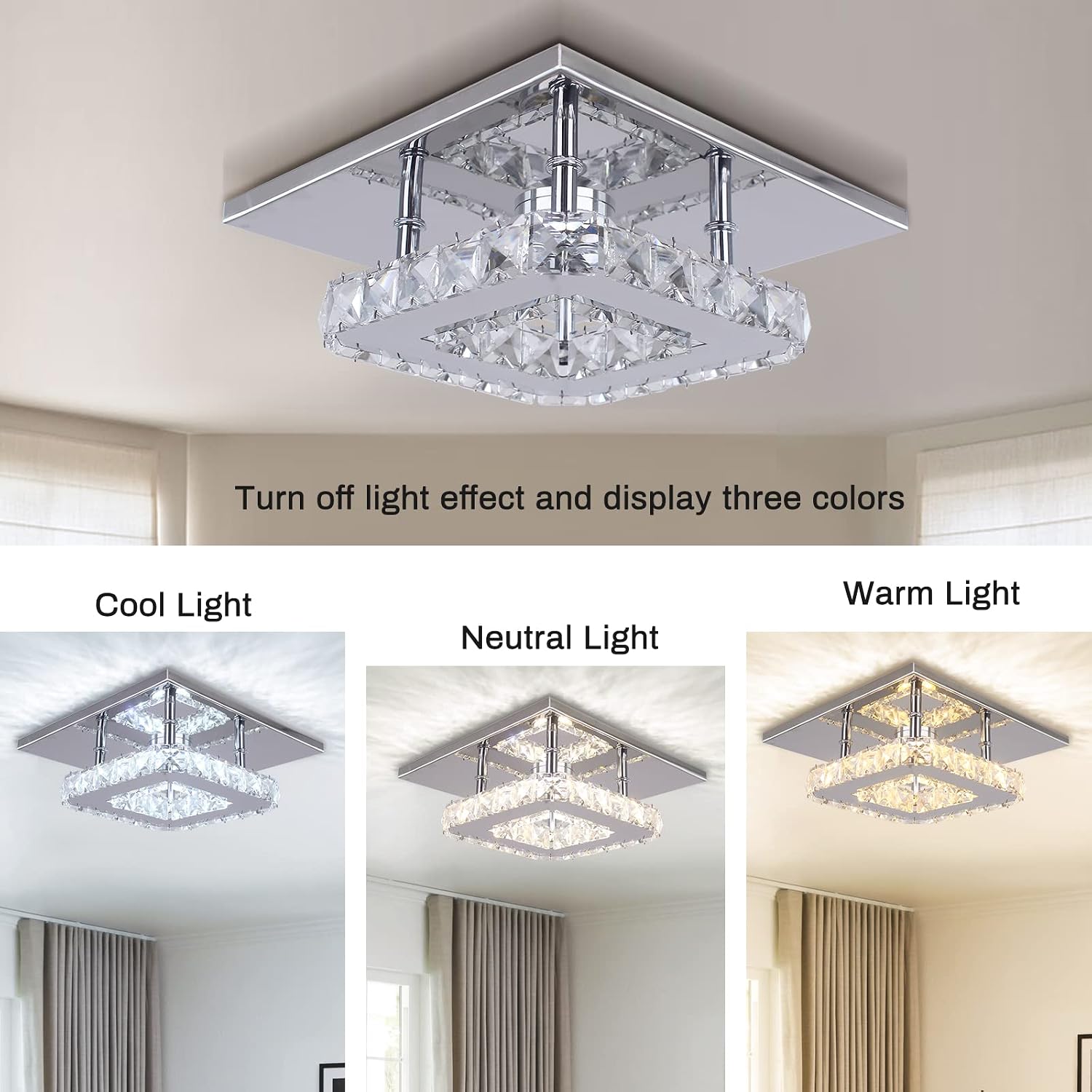 diisunbihuo Dimmable Mini LED Crystal Ceiling Light (Model: XDF ...