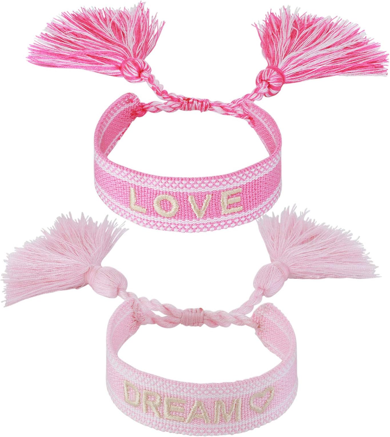 2pcs Woven Friendship Wrap Bracelet Lucky Knitted Word Braided Bracelets for Women