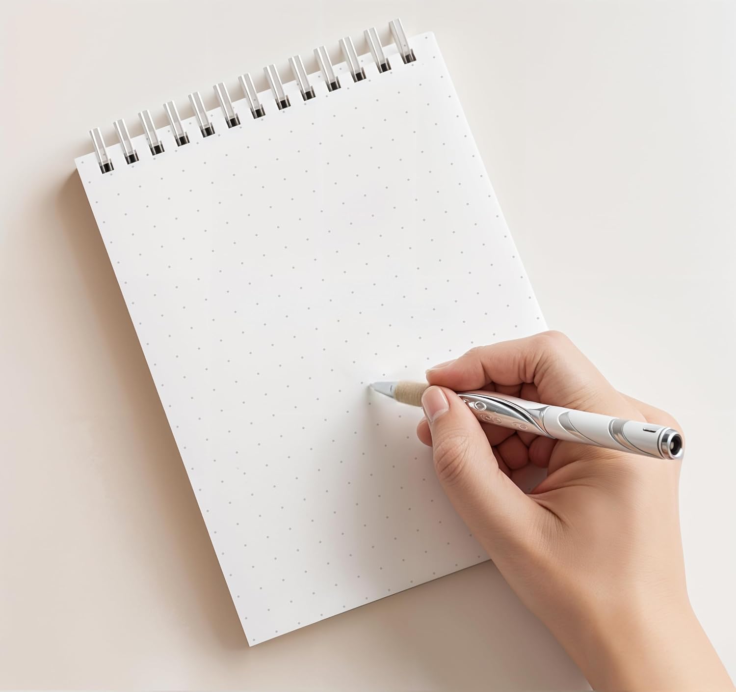 8mm Dot Grid Notepad, Dotted Paper for Bullet Journaling, Note Taking, Planning and Sketching, Spiral Bound, 200 Pages, 5.8 x 8.3 In