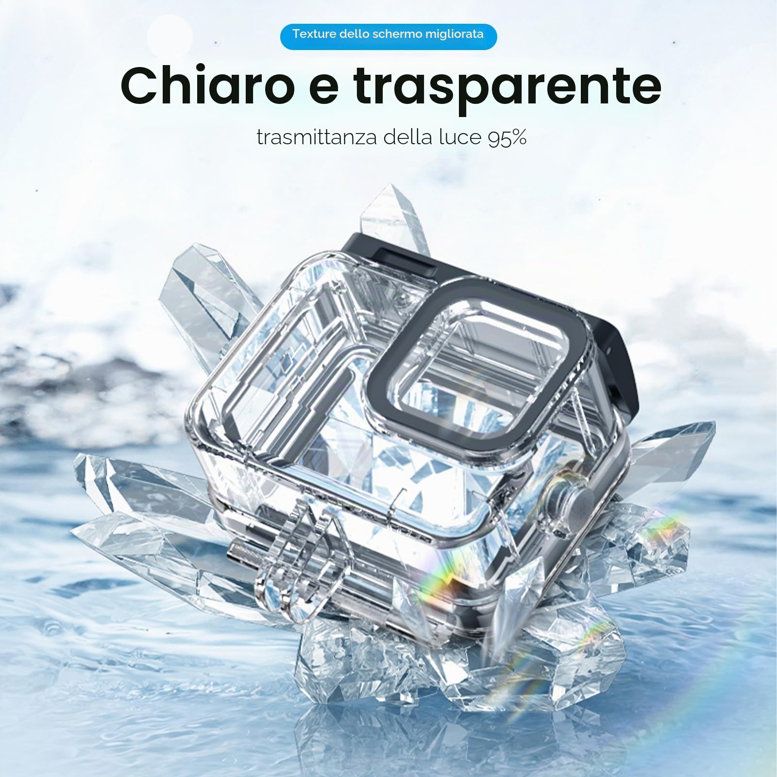 TELESIN Custodia impermeabile per GoPro Hero 9, 50 m di profondità subacquea per GoPro Hero 9, colore: nero
