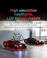 Vista 4 de TurboRC 1:76 Mini coche deportivo 4CH 2.4GHZ Control remoto completo proporcional RTR Kit con 2 carrocerías reemplazables (C75-Negro)