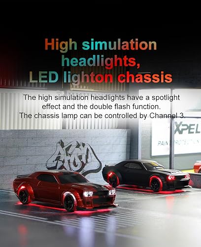 Miniatura 4 de TurboRC 176 Mini coche deportivo 4CH 2.4GHZ Control remoto completo proporcional RTR Kit con 2 carrocerías reemplazables (C75-Negro)