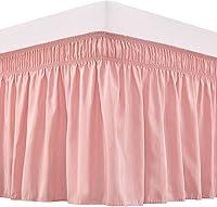 Vista 9 de Vocander Falda de cama negra tamaño Queen de 18 pulgadas, fácil de poner, elástico envolvente alrededor del volante para marco de cama y colchón