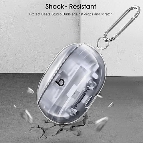 Miniatura 4 de Fintie Funda transparente para los nuevos Beats Studio Buds + (2023) Beats Studio Buds 2021, funda protectora para auriculares antipérdida a prueba
