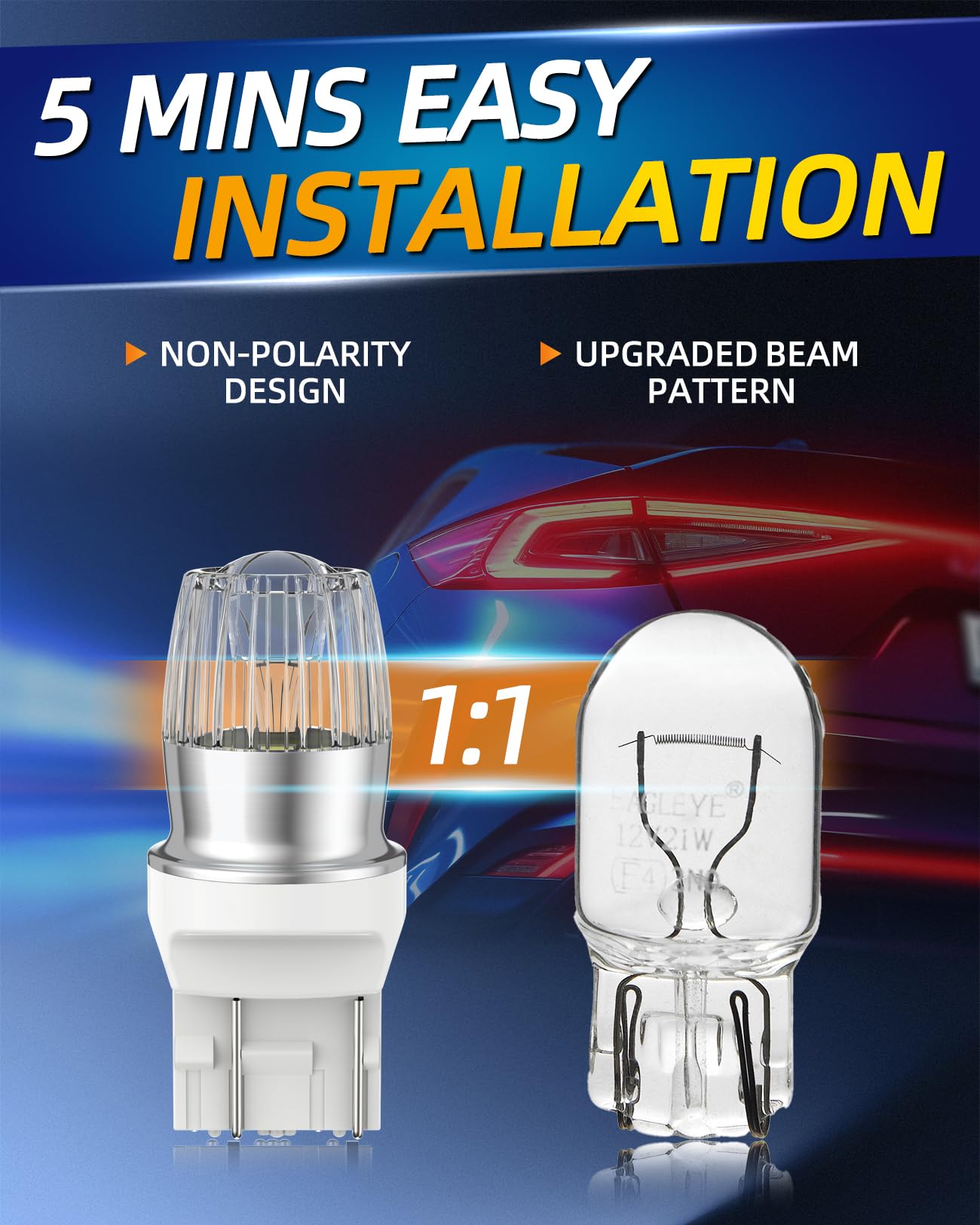 Żarówki LED T20 W21W W21/5W 7440 7443 992 12 V 24 V do samochodu światło cofania do jazdy dziennej DRL Kierunkowskazy światła wstecznego hamulca tylnego 6500K białe 2 szt