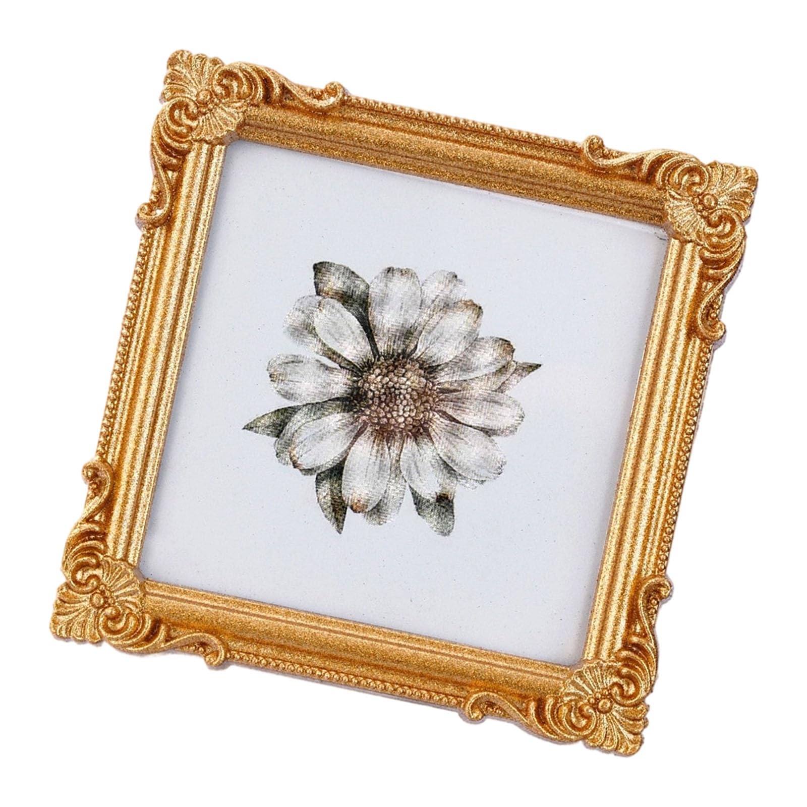 Retro Picture Frame, Decorative Photo Antique White Ornate Rectangles for Tabletop and Wall Display Antique Ornate
