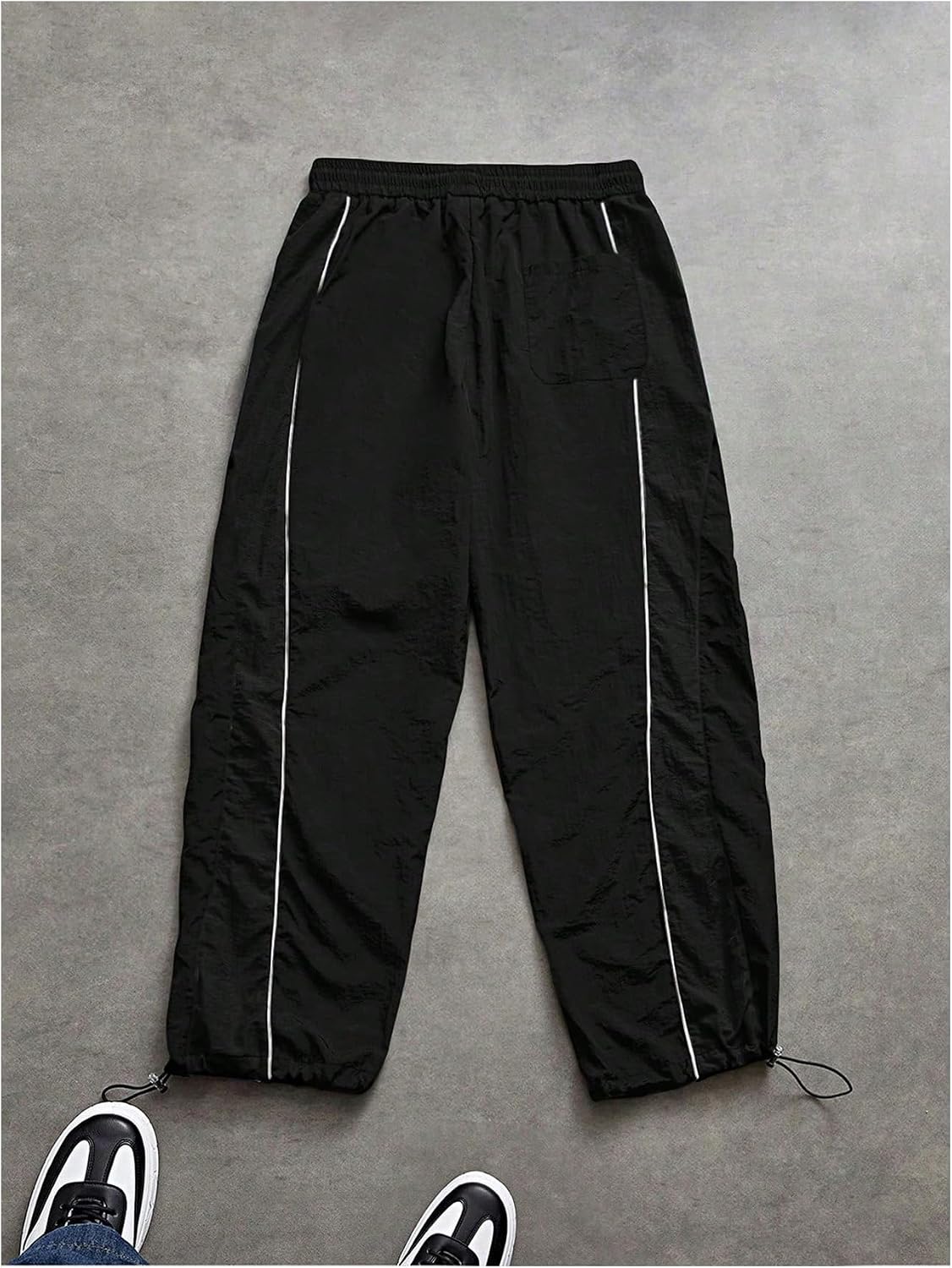 SHENHE Men's Y2k Wide Leg Color Block Baggy Parachute Pants Hip Hop Track Trousers Streetwear