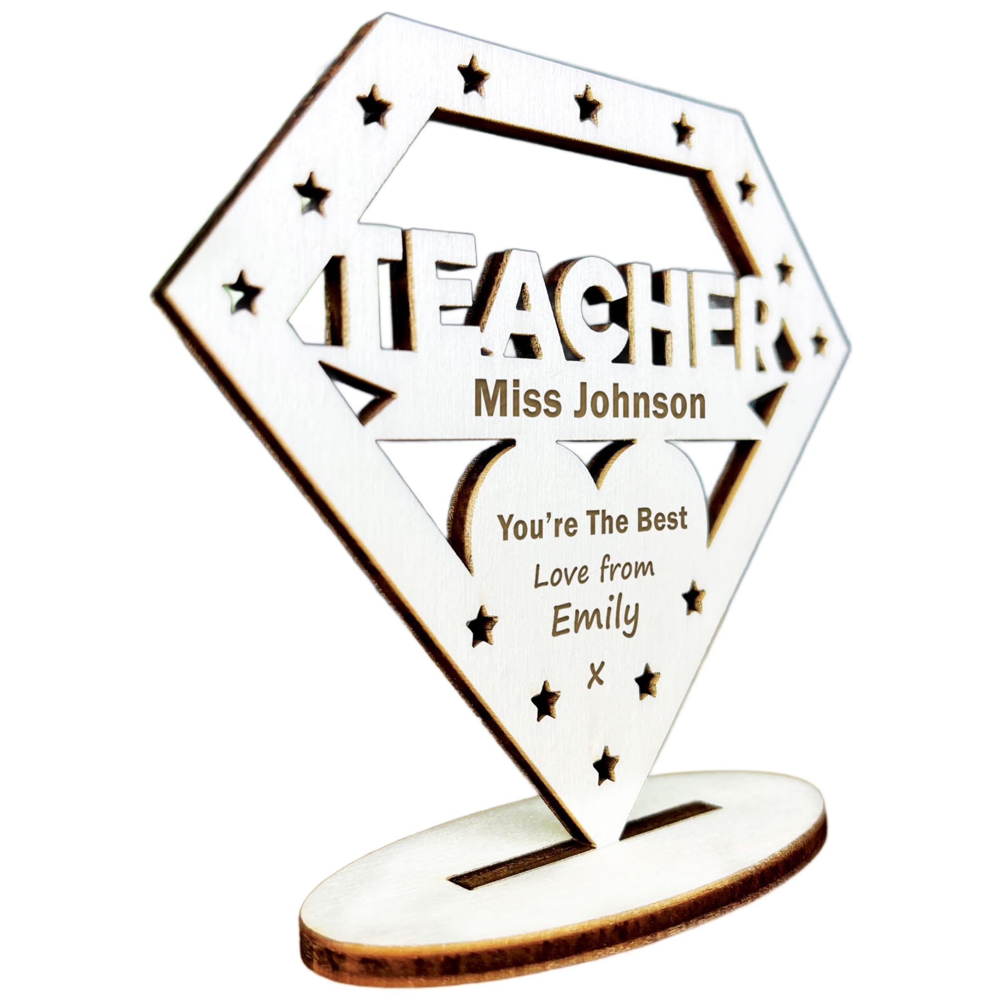 Red Ocean Personalised Best Teacher Thank You Gifts Wood Plaque Leaving School End of Term Nursery Gifts