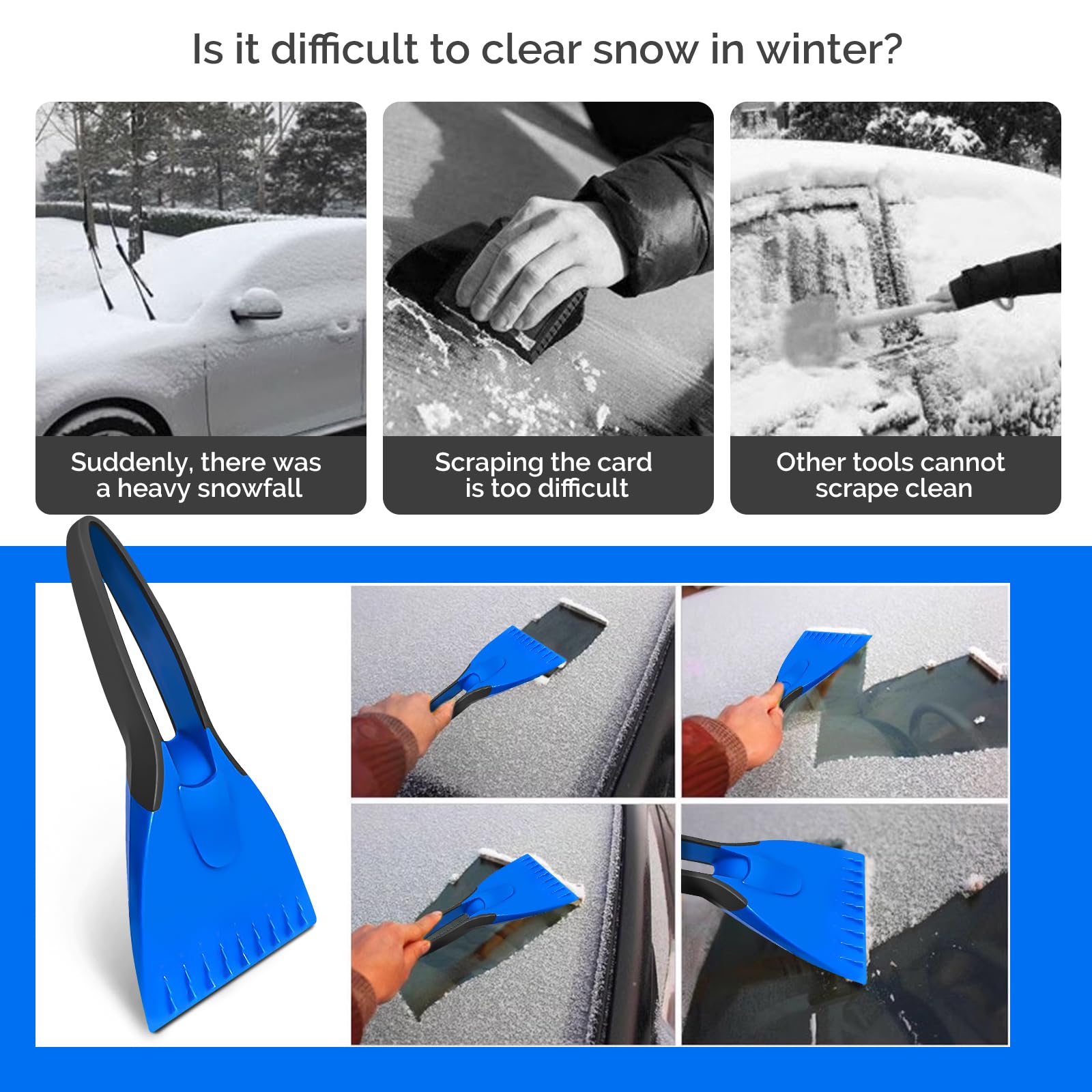 2 Raschietti Per Ghiaccio Auto - Spatola Parabrezza Senza Graffi, Materiale ABS, Per Neve E Ghiaccio - Foto 2