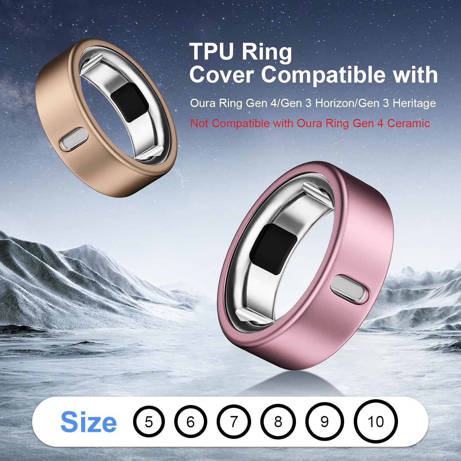8 Pack Cover Compatible with Oura Ring Gen 4/Oura Ring Gen 3 Horizon/Heritage,Charging Derectly,Matte Texture Wear-Resistant Anti-Scratch TPU Protector for Oura Rings Women Men（D,Size 7