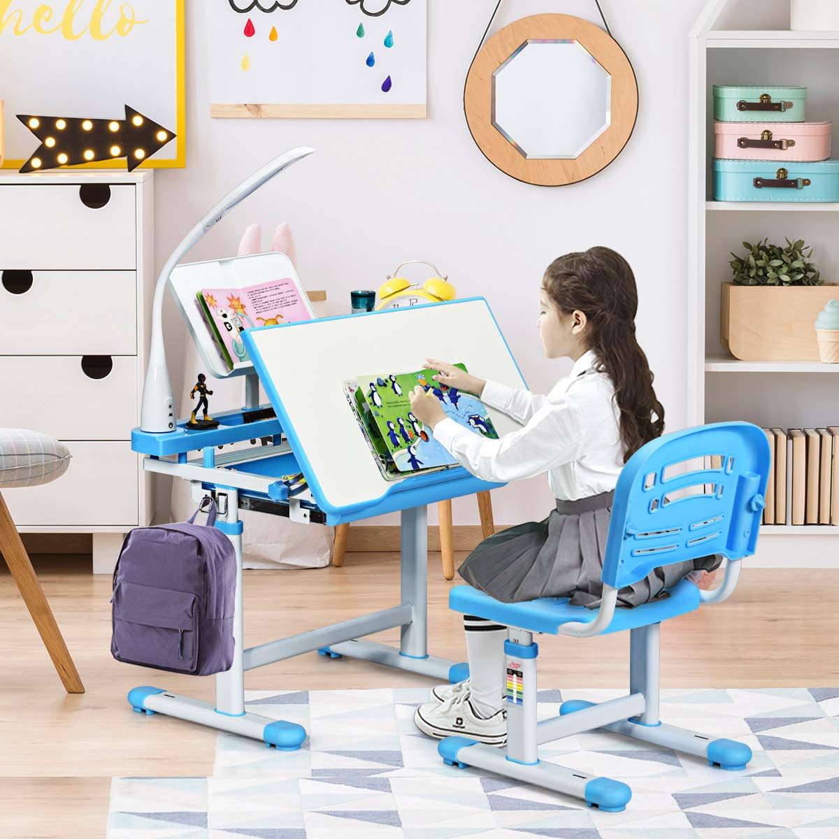Bureau enfant plateau inclinable BARU - Bureau Pas Cher Bureau enfant plateau inclinable BARU - Bureau Pas Cher