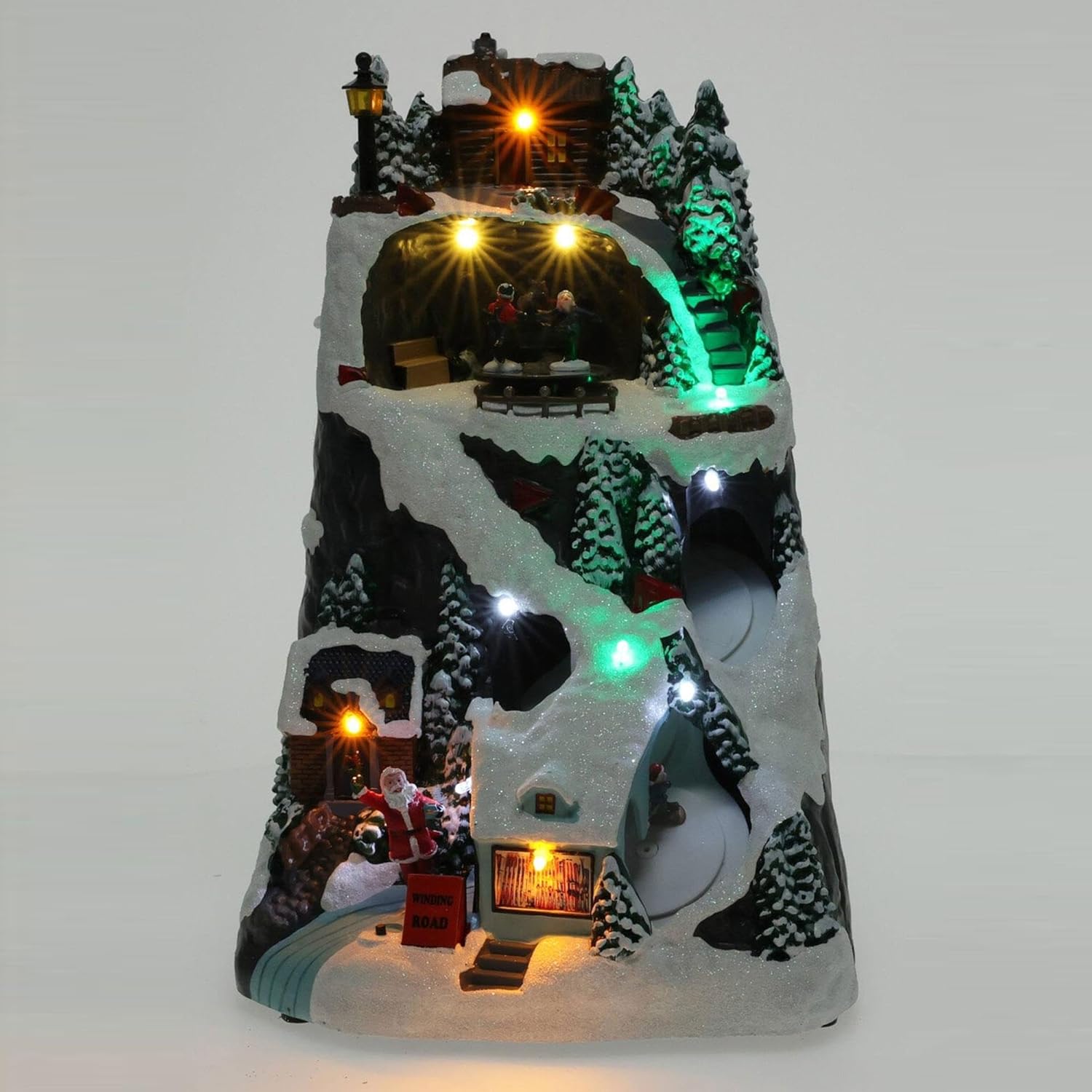 Well Home Christmas Village Decoration with LED Lights and Movement, 19.6 x 17.7 x 30.1 cm