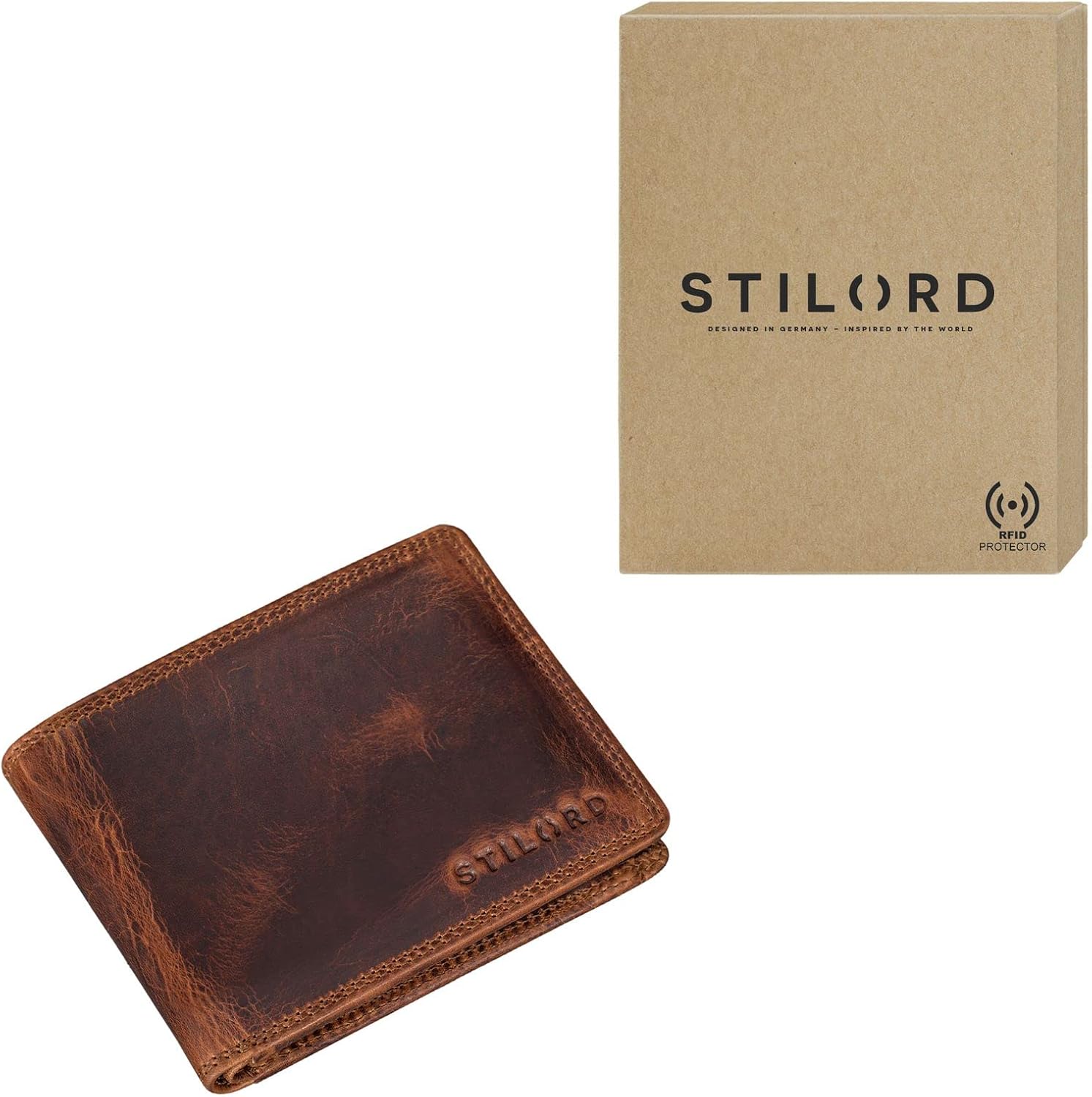 STILORD "Lunis" RFID Blocking Wallet Leather Vintage Wallet with Coin Pocket Slim Purse Classic Credit Card Holder Genuine Leather Colour:Kara - Image 4