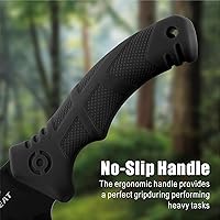 Vista 4 de REAT Machete con sierra, machete resistente de 16 pulgadas con funda, cuchillo de jardinería de doble propósito para cortar y aserrar, mango